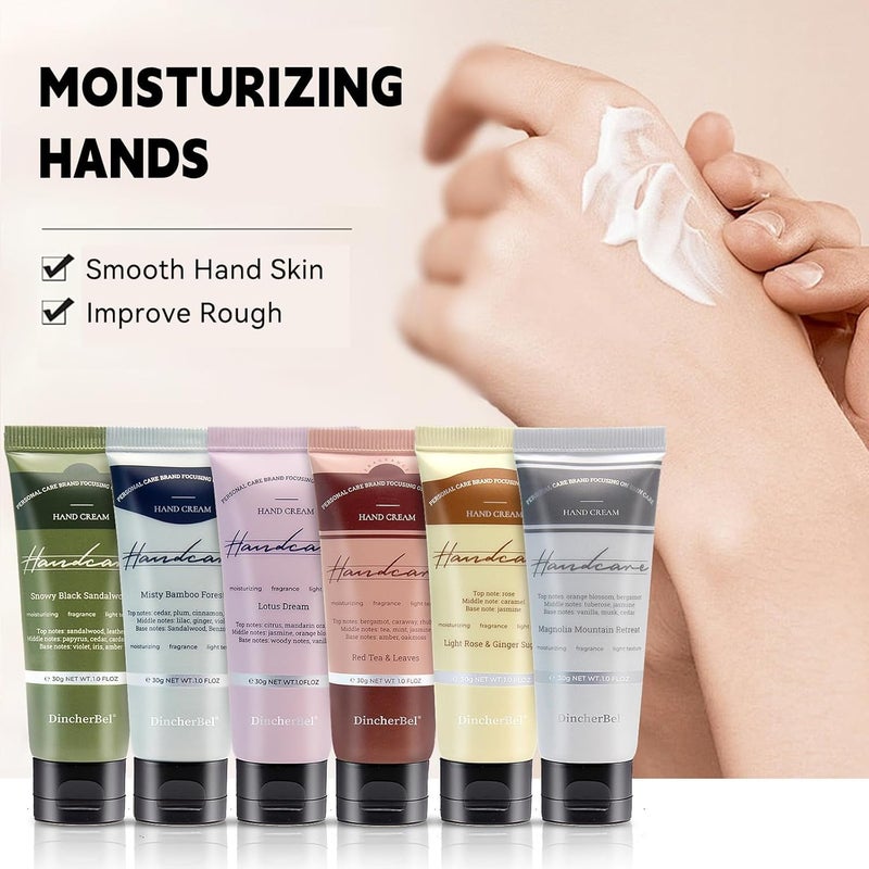 DincherBel Hand Cream Gift Set - 6 Travel Size Moisturizers - Image 3